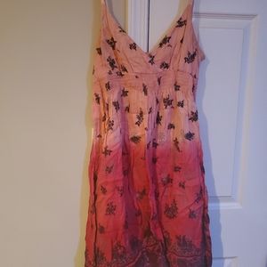 Pink summer flowy dress